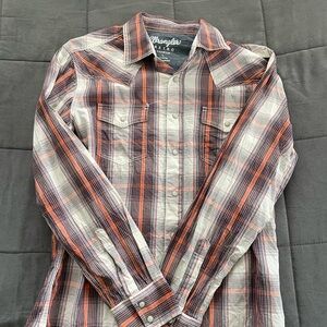 Wrangler Men's Casual Plaid Shirt - Red, Black, and White